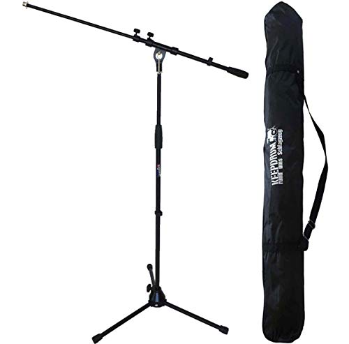 Keepdrum MS106 Pied de microphone avec pied en métal et socle en métal + sac de transport SB-03 (Black)