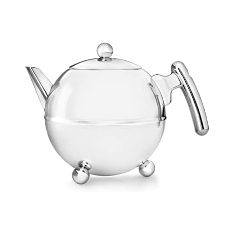 Bredemeijer bauchige runde doppelwandige Edelstahl Teekanne 1.2 Liter Cover