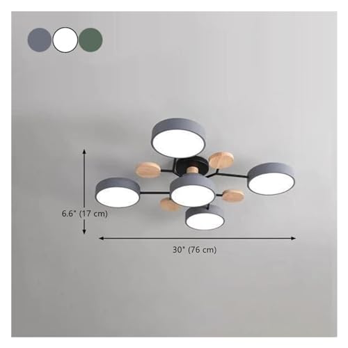 Plafonnier LED acrylique vert à 5 têtes et trois couleurs changeantes - 3
