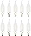 4W Ampoule LED E14 à Filament Dimmable, Ampoules Flamme,Equivalence Incandescence 30W, 2700K Blanc Chaud et 300LM, Angle de Faisceau 360°,Verre Mat,Lot de 10