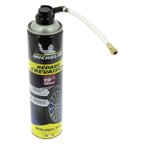 MICHELIN 009332 Répare-Crevaison 600 ML, Tous pneus jusqu'à 19 Pouces, Voiture, Berlines, SUV, Monospace, Utilitaires