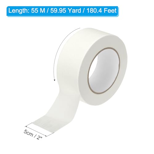 Image of PATIKIL Masking Tape 2 Inch x 60 Yard, General Purpose Adhesive Painting Tape Painters Tape for Arts Crafts Label, White