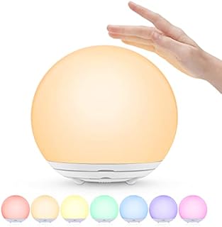 Lampka nocna dla dzieci, lampka nocna z możliwością wielokrotnego napełniania, lampka nocna dla dzieci z postępującą ściemnialnością i 7-kolorowym światłem, dotykowy i timer do sypialni,
