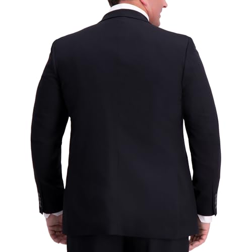 Haggar Men's Big and Tall Classic Fit Travel Performance Suit Seperates - Pant and Jacket, Black- Jacket, 56R