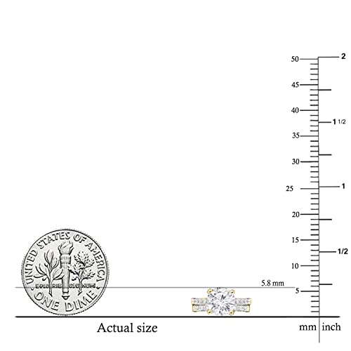 Dazzlingrock Collection 5.8mm Center Round Moissanite & White Diamond Wedding Ring Set in 14K Solid Gold4