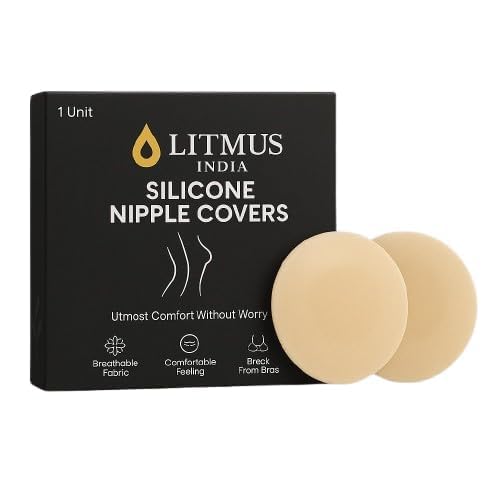 Silicone Nipple Covers, Reusable Adhesive Pasties, Nude, Washable, Breathable, Designed for Demi-Style Tops-image-47