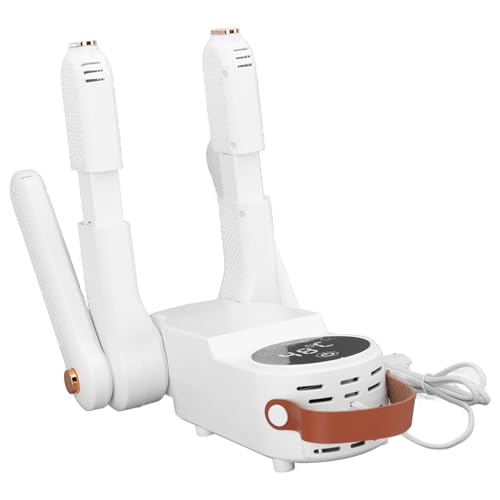 Vikye Secador de Zapatos, Secador de Botas Eléctrico de 4 Cabezales con Circulación de Aire Caliente de 360° y Temporizador para Zapatos, Guantes, Sombreros, Diseño Plegable (Enchufe europeo 220V)