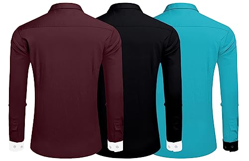 Image of Zombom Men's Striped Regular Fit Shirt