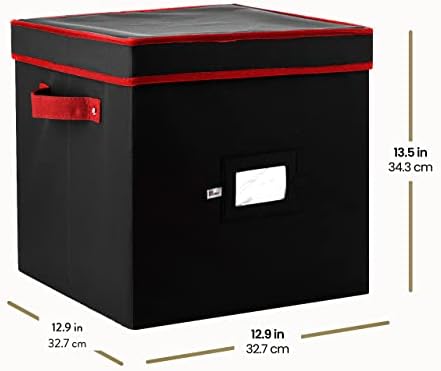 Premium Christmas Bauble Storage Box With Dividers - 64 Compartment Xmas Ornament Storage Box - Designed for Delicate Christmas Decorations & Baubles - Tear Proof 600D Oxford Fabric - 5 Year Warranty