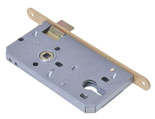 Aqbau® Türschloss für Profilzylinder 72 / 50mm DIN Rechts, Universal PZ Einsteckschloss Haustürschloss Zimmertürschloss Zimmertür Schloss Innentüren Metall Verzinkt