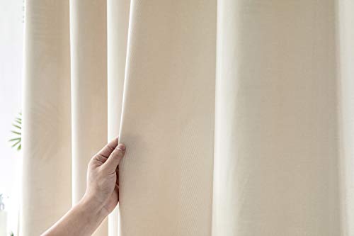 Votoko Rideau Douche Anti Moisissure Imperméable, 180 x 200 cm, Lavable, Rideau de Douche en Lin texturé avec 12 Crochets, pour Baignoire, Cabine de Douche (Beige) – vue 3