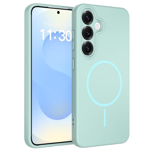 YIBAMI Magnetic Silicone Phone Case for Samsung Galaxy S25+/S25 Plus Blue