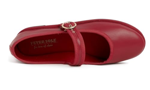 FEVERSOLE Women's Soft Classic Mary Jane Memory Foam Cushioned Comfort Round Toe Metal Buckle Flats Walking Shoes2