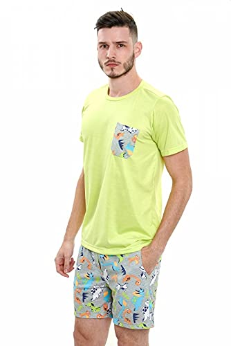 Pijama Masculino Curto de Dinossauros - Manga curta com shorts - Mania Pijamas