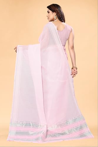 Image of Sidhidata Women's Kota Doria Cotton Manipuri Saree With Unstitched Blouse Piece (Rasbharii Free Size)