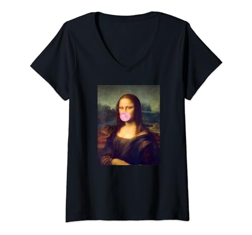 Mujer Chicle Mona Lisa Camiseta Cuello V