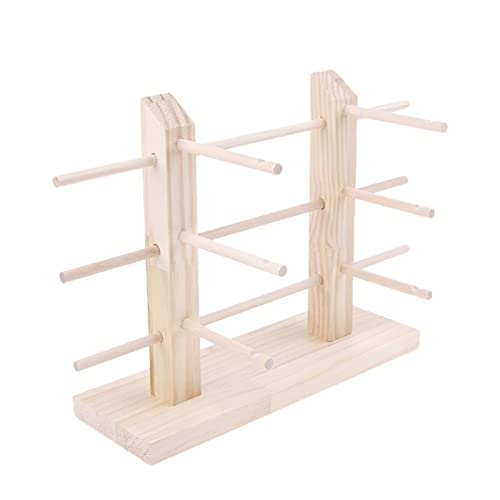 Soporte para gafas de madera natural y organizador premium de dos líneas
