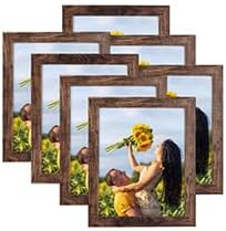PETAFLOP 14 Pack 8x10 Wooden Picture Frame in Multi Color rustic Bundle, Distressed Farmhouse Country Style.