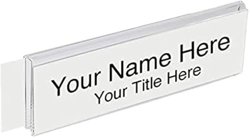 Plastic Products Mfg – 8.5 x 2 Glass Partition Acrylic Name Plate Holder for 1/2