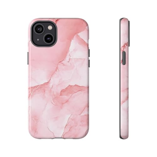 Coque marbre rose iPhone 14 Plus rigide pour un style quotidien