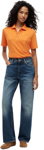 Tommy Hilfiger Damen 1985 Reg Pique Polo Ss Ww0Ww43224 S/S Polo, Orange (Orange Thunder), M 4