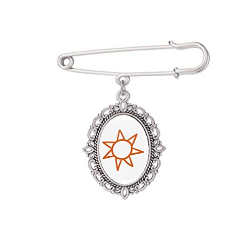 Broche orange soleil météo le cadeau poétique pour sublimer une robe ou un grand châle