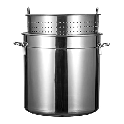 P9IDEDFH Crawfish Seafood Turkey Fryer Pot - Stainless Steel Stockpot with Strainer Basket and Steamer for Outdoor Cooking and Home Brewing,11.8in/35 Quart/8.5 Gallon (13.8in/50 Quart/12.5 Gallon)