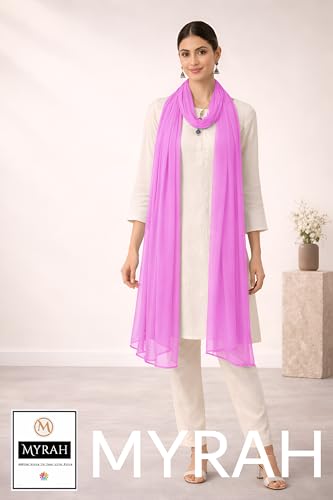 Image of MYRAH Chiffon Solid Casual Daily Use Dupatta For Women's & Girls Length - 2.50 Meter