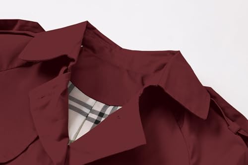 Image of Betusline Boys Waterproof Trench Coat Double Breasted Classic Belted Outwear Jacket Dress Coats