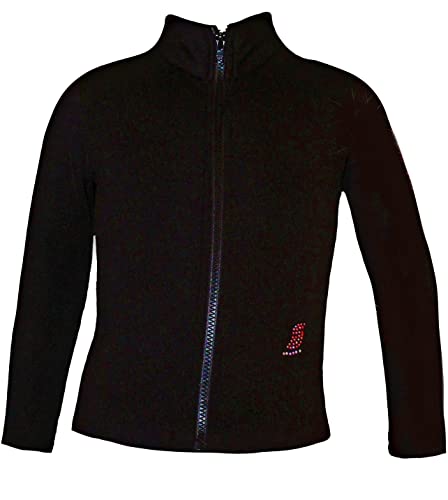 ice fire polartec figure skating jackets with pair of skates rhinestones design