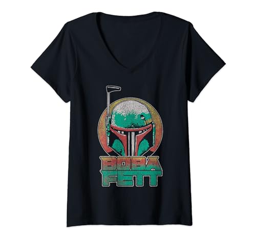 T-shirt Star Wars femme Boba Fett v-neck mode geek t-shirt vintage coton