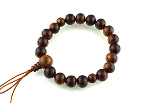 Kyoto Asahiya Sendan Wood Bracelet Japanese Juzu Prayer Beads Asian Rosary Cool Zen Meditation Yoga Wood Bracelet For Men Gift For He (10.0Mm) #TOP1