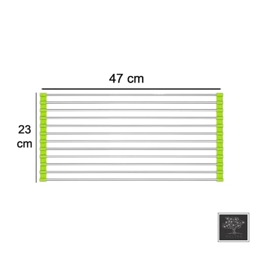 Sulfar Sink Draining Rack, Over The Sink Kitchen Dish Drainer Drying Rack Roll Up Folding Stainless Steel, Kitchen Countertop Saving Space Detachable Durable Dish Draining Rack (Multicolour)