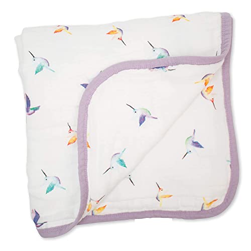 Image of Lulujo Baby Baby Quilt and Toddler Blanket, 47 x 47-Inches, Hummingbird