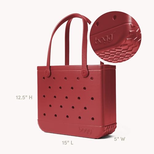 Image of BOGG BAG - Medium Tote Bag - Burgundy Baller - 15in L x 5in W x 12.5in H - Lightweight, Washable, Durable - All Purpose EVA - for Beach, Pool, Boat, Work, Sports