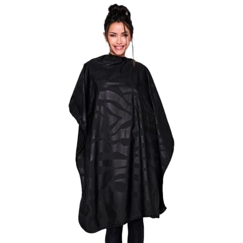 Betty Dain Bleach-proof All Purpose Styling Cape, Material Defends Against Bleach Stains, Color Proof, Chemical Proof, Waterproof, Lightweight Embossed Nylon, Black
