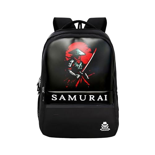 Image of HACKER Laptop Backpack for Men & Women | Stylish & Printed Backpack | Durable School, College & Office Bag | Spacious Travel Backpack with Padded Laptop Compartment & Adjustable Straps