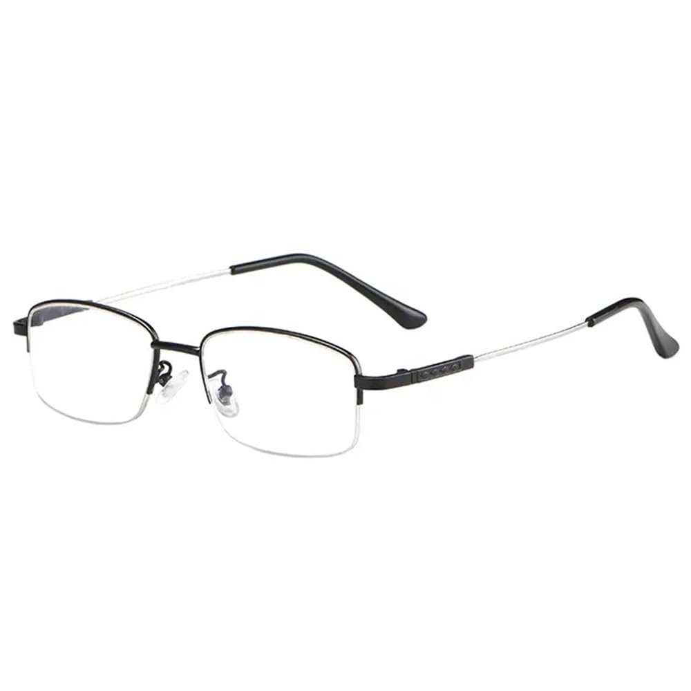 Gafas de Lectura Multifocales Progresivo HD Gafas de computadora Rectangulares Anti-Luz Azul Gafas Flexible Metal Medio Marco(Size:+3.5)