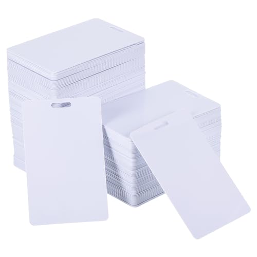 Tarjetas de PVC blancas imprimibles PATIKIL para identificación con ranura, 500 unidades