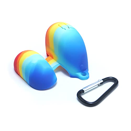 Image of Realme Buds Air 2 Protective Soft Silicone 360 Full Protection Dust-Proof Shockproof Case Cover with Hook (Cover Only) (Rainbow)