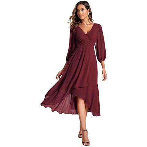 Ever-Pretty Elegant Burgundy Wedding Guest Dress Cover