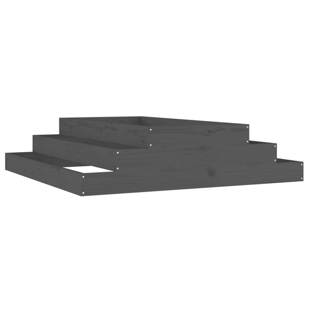 VIDAXL Garden Planter - Stair-Step Design - Pine Wood - Grey - 110cm