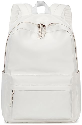 School Backpack for Teen Girls Women Laptop Backpack College Bookbags Middle School Travel Work Commuter Back Pack(Solid Beige) 2 31U2Hh886bL