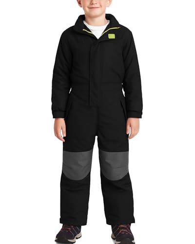 Arctic Hero Kids Snow Suit - Toddler Girls and Boys Snowsuit One Piece Waterproof Insulated Winter Jumpsuit Coveralls (2T-14), Size 2-3T, Black/Grey