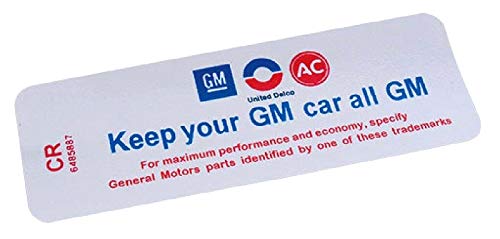 1970 1971 1972 CHEVY CORVETTE "Keep Your GM Car All GM" "CR" AIR
