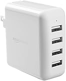 AmazonBasics 40W 4-Port USB Wall Charger - White