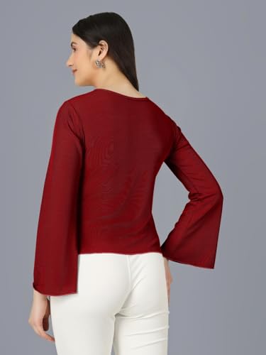 Image of Plus Size Women Top Bell Sleeve | Casual Top for Women Full Sleeve