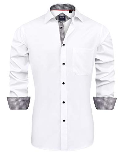 J.VER Men's Wrinkle-Free Long Sleeve Button Down Dress Shirt
