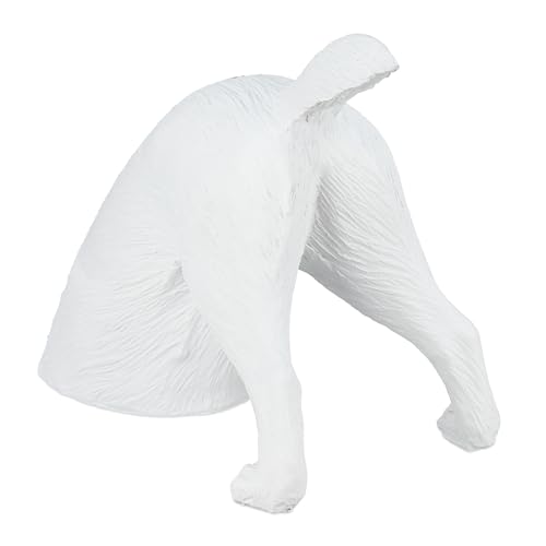 Relaxdays Gartenfigur Hund, buddelnder Terrier, HxBxT: 23 x 28 x 17 cm, Polyresin, wetterfeste Gartendeko, weiß/schwarz