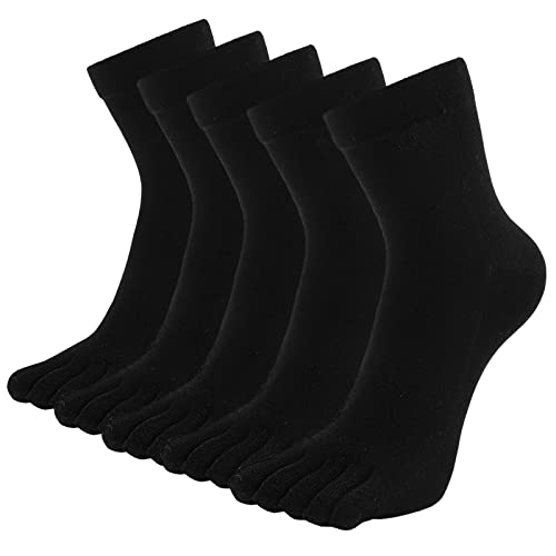 ZFSOCK Calcetines de Dedos para Hombres, Calcetines de Deportes de Algodón, Calcetines Cinco Dedos Separados, 39-44, 5 Pares Cover